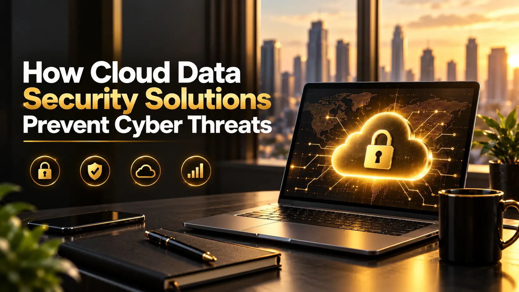 Cloud data security solutions protecting business data from cyber threats through secure cloud technology.